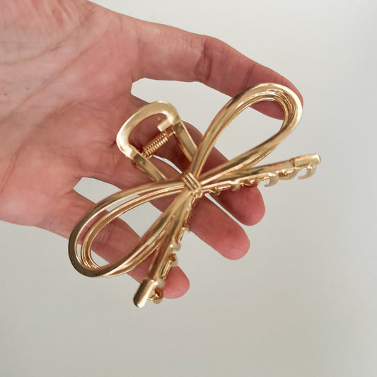 Gold Bow Claw Clip (great for mamas)